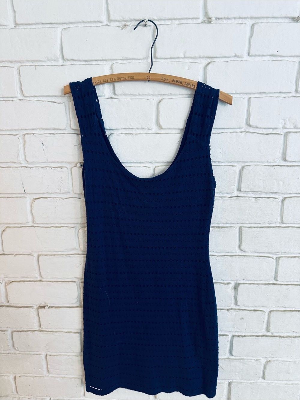 Aqua Deep Blue Scoop-Back Mini Dress